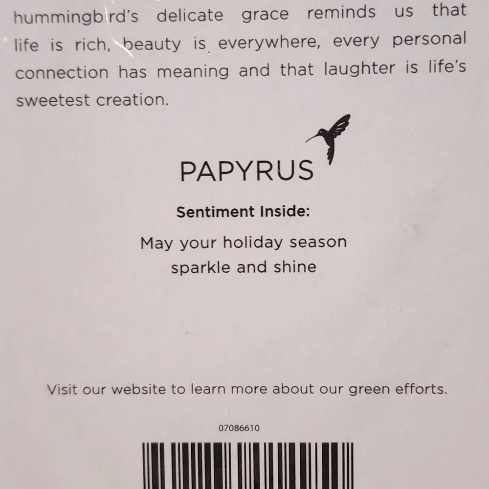 Papyrus Merry Christmas Card Blue Silver Ornaments Rhinestones 07086610